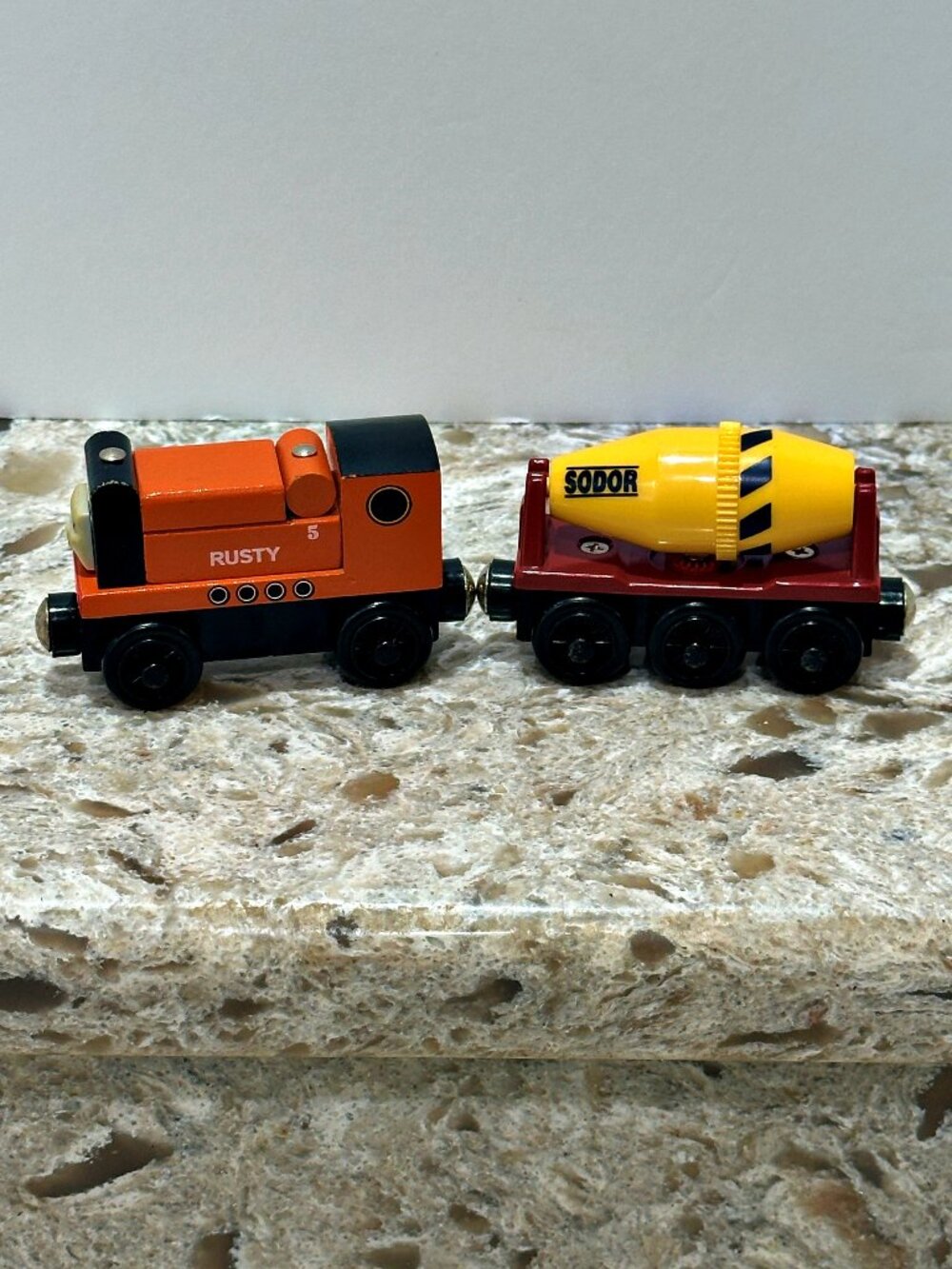 Thomas & Friends Wooden Railway Rusty & Cement Mixer Train Lot Learning Curve